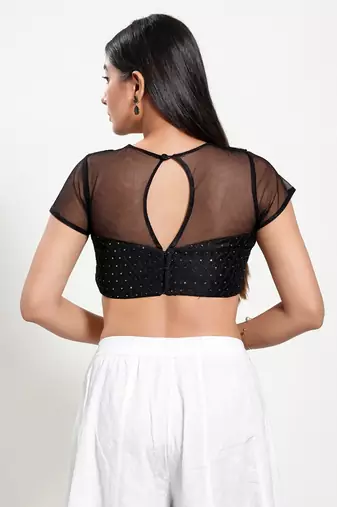 Muhenera Padded Net V-Neck Blouse