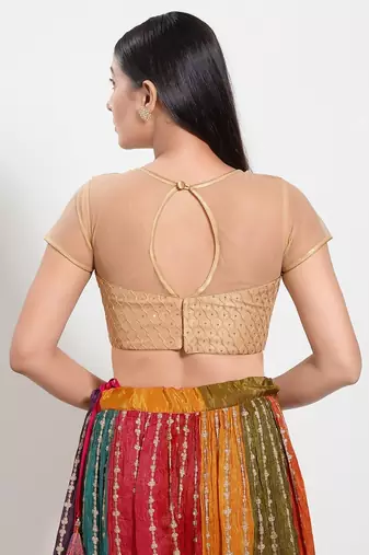 Muhenera Padded Net V-Neck Blouse