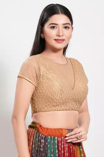 Muhenera Padded Net V-Neck Blouse