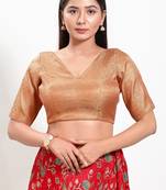 Muhenera Padded Brocade V-Neck Blouse