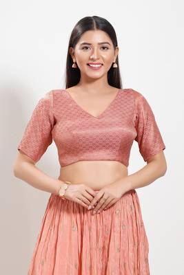 Muhenera Padded Brocade V-Neck Blouse 1