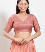 Muhenera Padded Brocade V-Neck Blouse