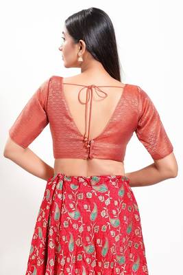 Muhenera Padded Brocade V-Neck Blouse 2