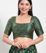 Muhenera Padded Brocade Square Neck Blouse