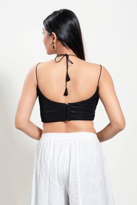 Muhenera Padded Net Halter Neck Blouse 2
