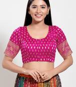 Muhenera Padded Brocade Round Neck Blouse