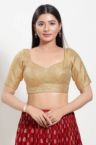 Muhenera Padded Jacquard V-Neck Blouse