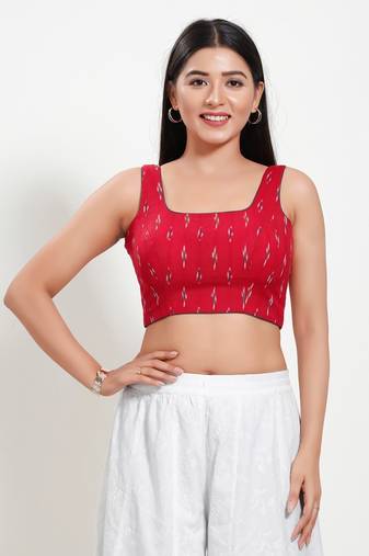 Muhenera Padded Cotton Round Neck Blouse