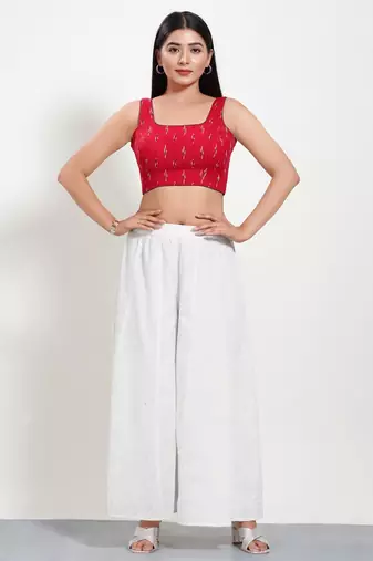 Muhenera Padded Cotton Round Neck Blouse
