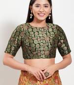 Muhenera Padded Brocade Boat Neck Blouse