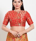 Muhenera Padded Brocade Boat Neck Blouse