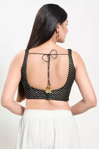 Muhenera Padded Silk Square Neck Blouse