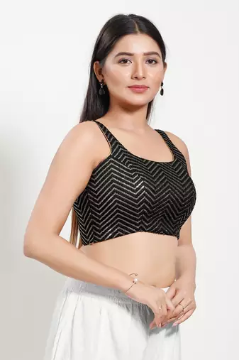 Muhenera Padded Silk Square Neck Blouse