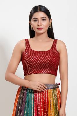 Muhenera Padded Silk Square Neck Blouse 1