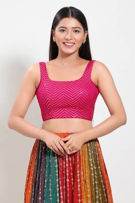 Muhenera Padded Silk Square Neck Blouse 1