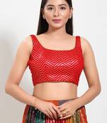 Muhenera Padded Silk Square Neck Blouse