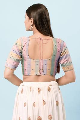 Muhenera Padded Brocade Round Neck Blouse 2