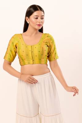 Muhenera Padded Brocade Round Neck Blouse 1