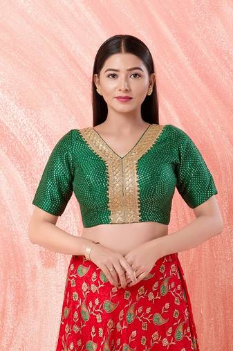 Muhenera Padded Mulbury Silk V-Neck Blouse