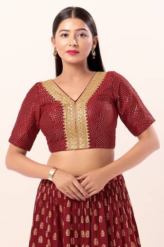 Muhenera Padded Mulbury Silk V-Neck Blouse