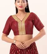 Muhenera Padded Mulbury Silk V-Neck Blouse