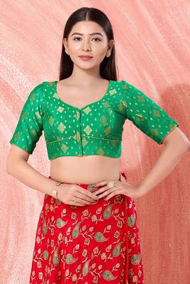 Muhenera Padded Brocade Sweatheart Neck Blouse 1