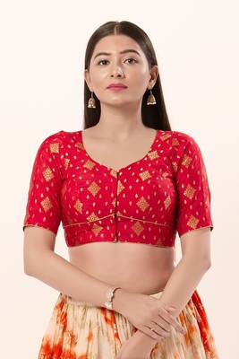 Muhenera Padded Brocade Sweatheart Neck Blouse 1
