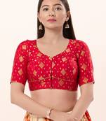 Muhenera Padded Brocade Sweatheart Neck Blouse