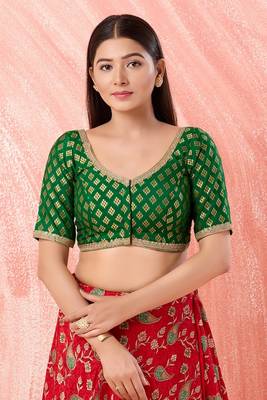 Muhenera Padded Brocade Sweatheart Neck Blouse 1