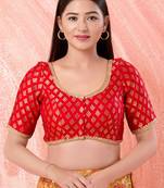 Muhenera Padded Brocade Sweatheart Neck Blouse