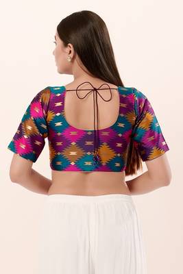 Muhenera Padded Brocade Round Neck Blouse 2