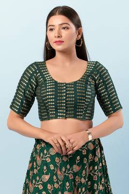 Muhenera Padded Brocade Round Neck Blouse 1