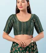 Muhenera Padded Brocade Round Neck Blouse