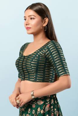 Muhenera Padded Brocade Round Neck Blouse 3