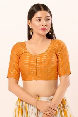 Muhenera Padded Brocade Round Neck Blouse 1
