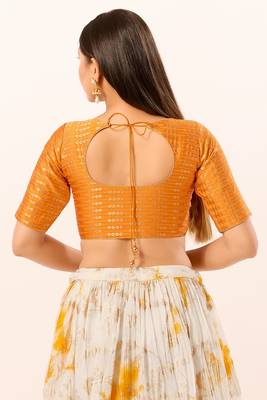 Muhenera Padded Brocade Round Neck Blouse 2