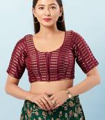 Muhenera Padded Brocade Round Neck Blouse