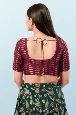 Muhenera Padded Brocade Round Neck Blouse 2
