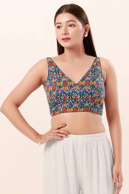 Muhenera Padded Cotton V-Neck Blouse 1
