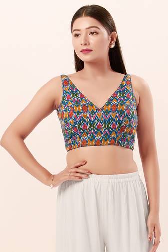 Muhenera Padded Cotton V-Neck Blouse