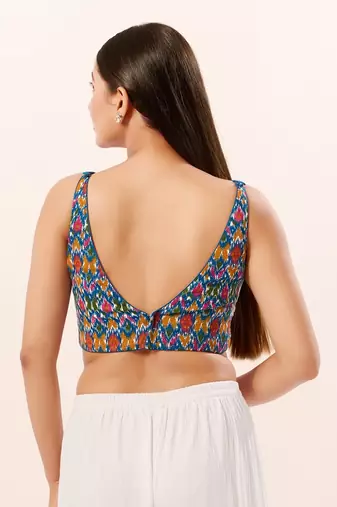 Muhenera Padded Cotton V-Neck Blouse