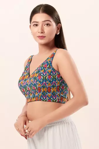 Muhenera Padded Cotton V-Neck Blouse