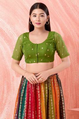 Muhenera Padded Net Round Neck Blouse 1