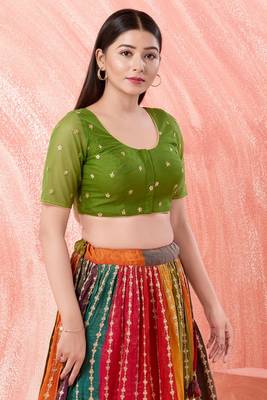 Muhenera Padded Net Round Neck Blouse 3