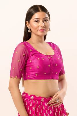 Magenta Net Printed Blouse 3