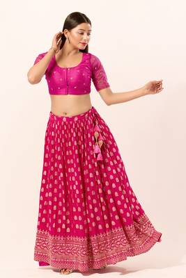 Magenta Net Printed Blouse 4
