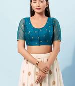 Muhenera Padded Net Round Neck Blouse