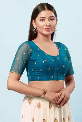 Muhenera Padded Net Round Neck Blouse 3