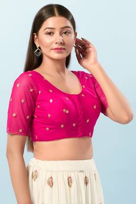 Muhenera Padded Net Round Neck Blouse 3