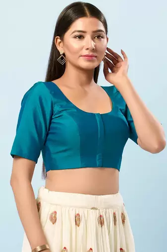 Muhenera Padded Brocade Round Neck Blouse